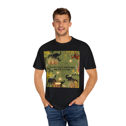 How Do You Eat An Elephant One Bite At A Time Unisex Garment-Dyed T-shirt