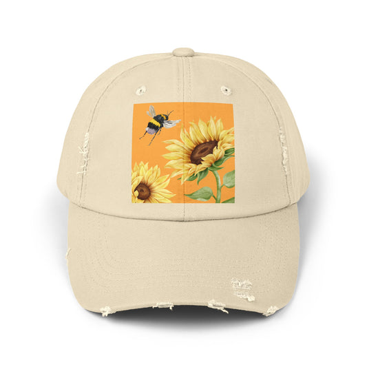 Bee Unisex Distressed Cap