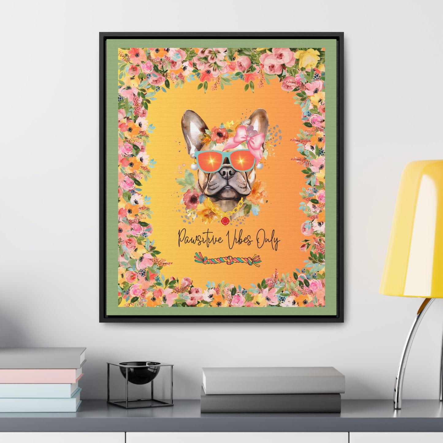 Pawsitive Vibes Only Canvas Wall Art