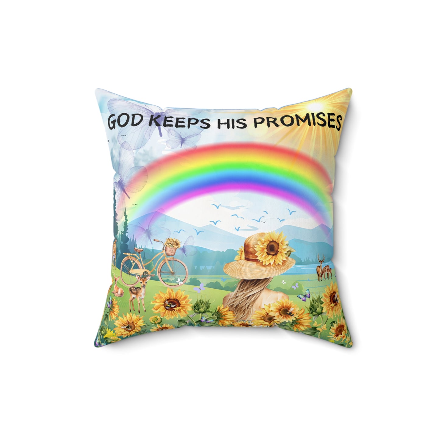 God Keeps His Promises Spun Polyester Square Pillow