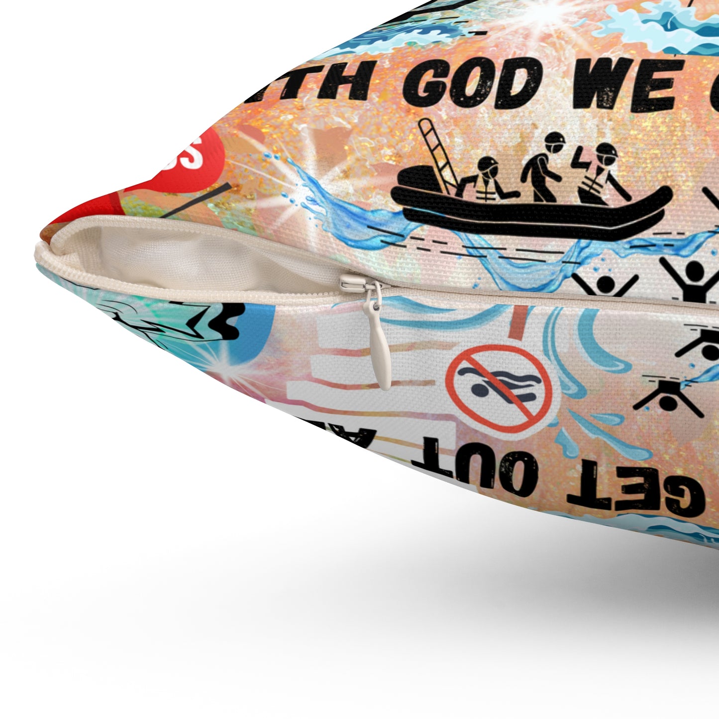 Don't Worry With God We Get Alive Spun Polyester Square Pillow