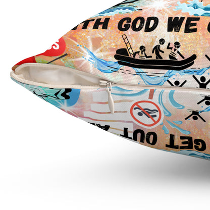 Don't Worry With God We Get Alive Spun Polyester Square Pillow