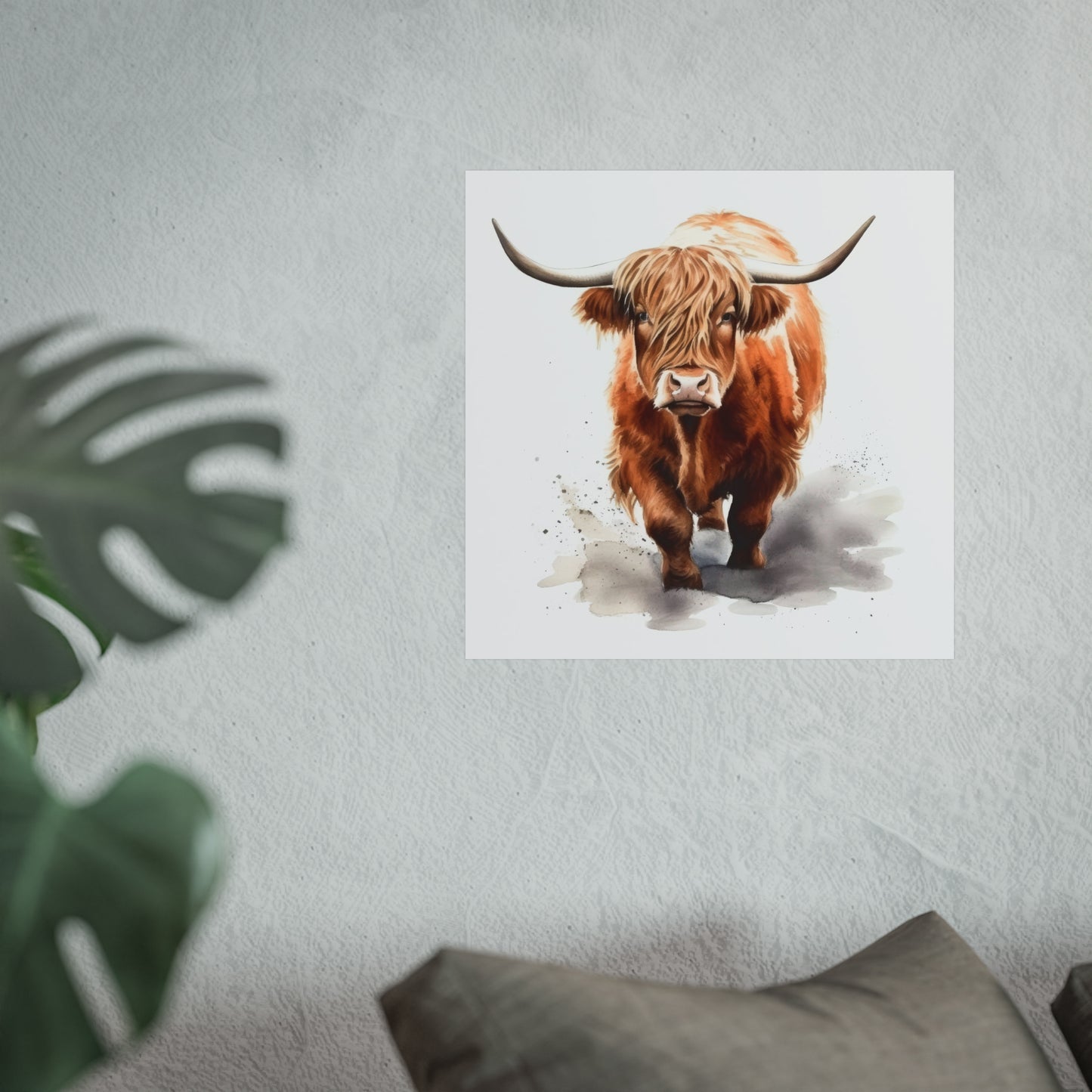 Highland Cow Walking Fine Art Posters