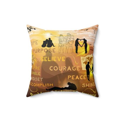 Enjoy The Journey Spun Polyester Square Pillow