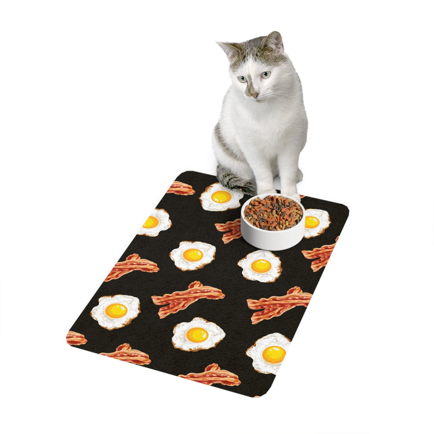 Pet Food Mat (12x18) Eggs And Bacon