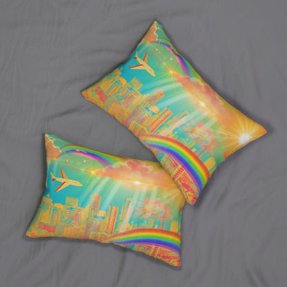 Rainbow Radiance Spun Polyester Lumbar Pillow
