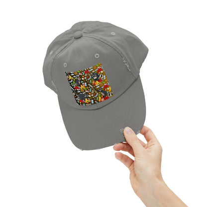 Raccoons In The Trash Unisex Distressed Cap