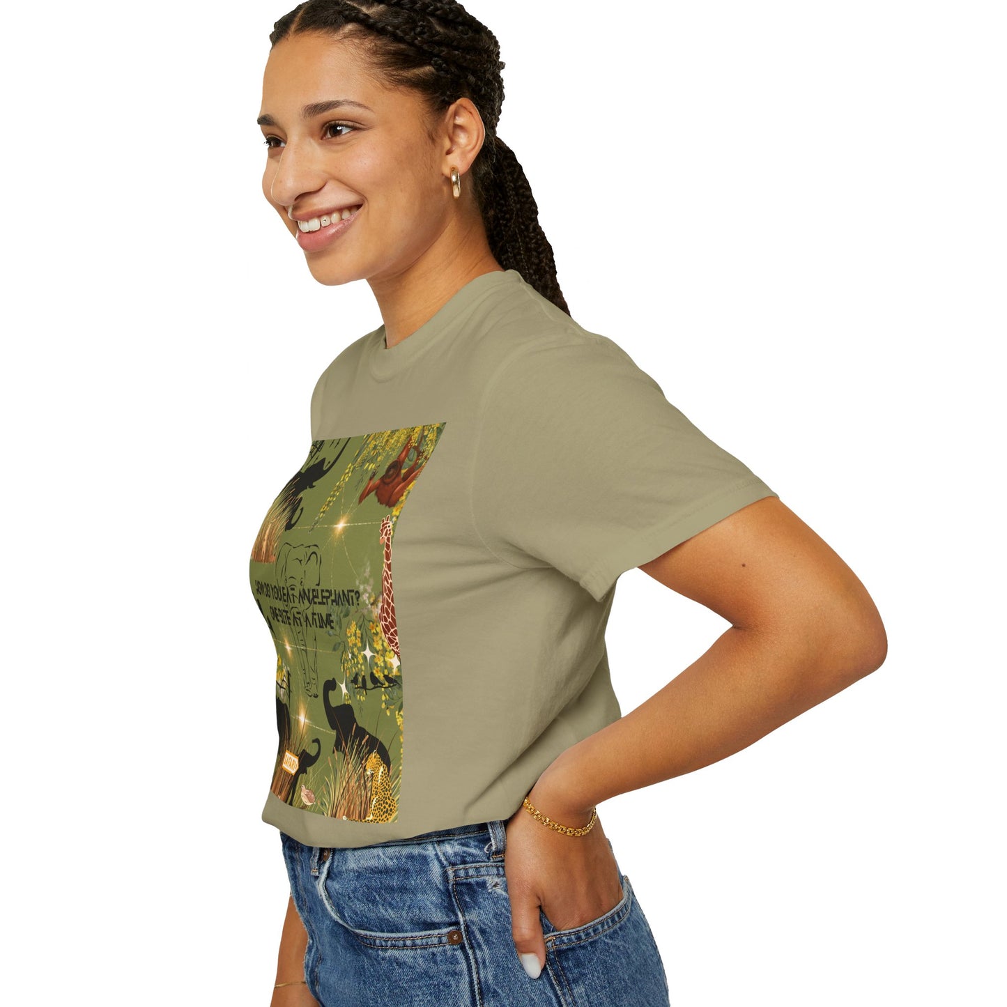 How Do You Eat An Elephant One Bite At A Time Unisex Garment-Dyed T-shirt