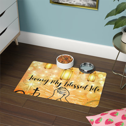 Living My Blessed Life Pet Food Mat (12x18)