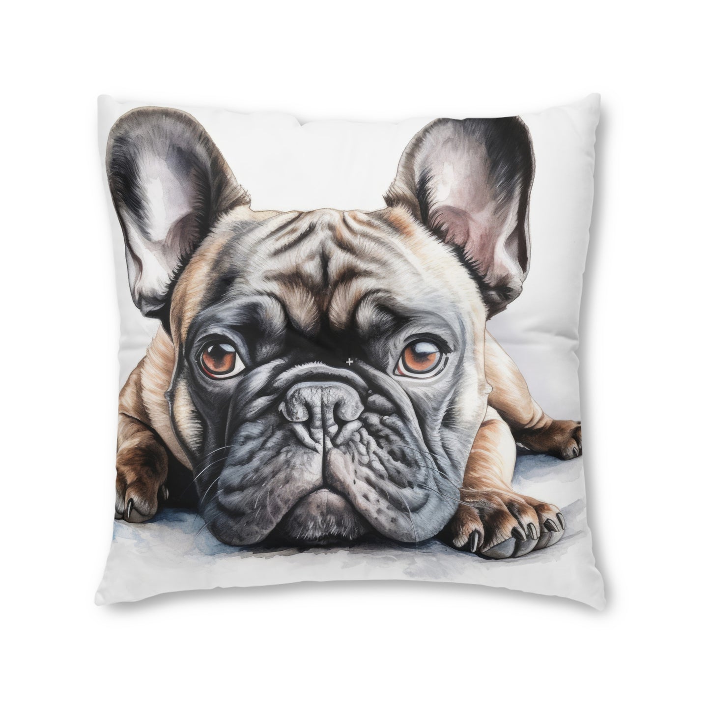 Tufted Floor Pillow, Square Frenchie 2