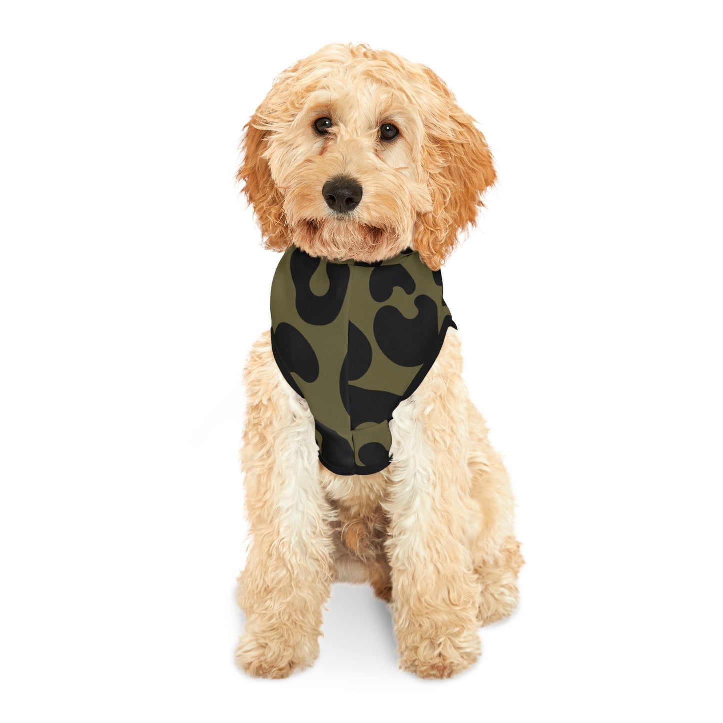 Pet Hoodie Leopard Olive Green