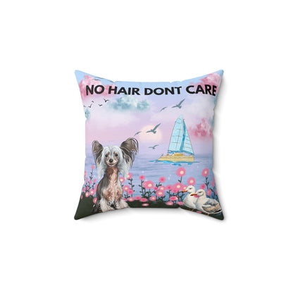 No Hair Don't Care Spun Polyester Square Pillow