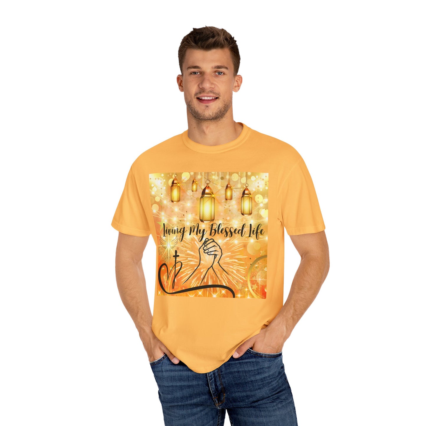 Living My Blessed Life Unisex Garment-Dyed T-shirt