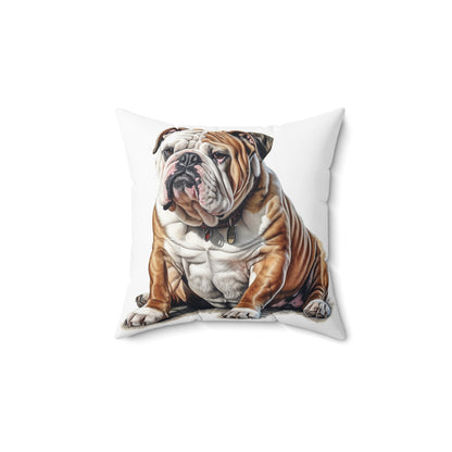 Spun Polyester Square Pillow English Bulldog 3