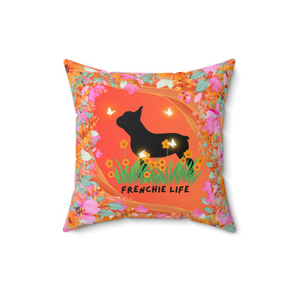 Frenchie Life Spun Polyester Square Pillow