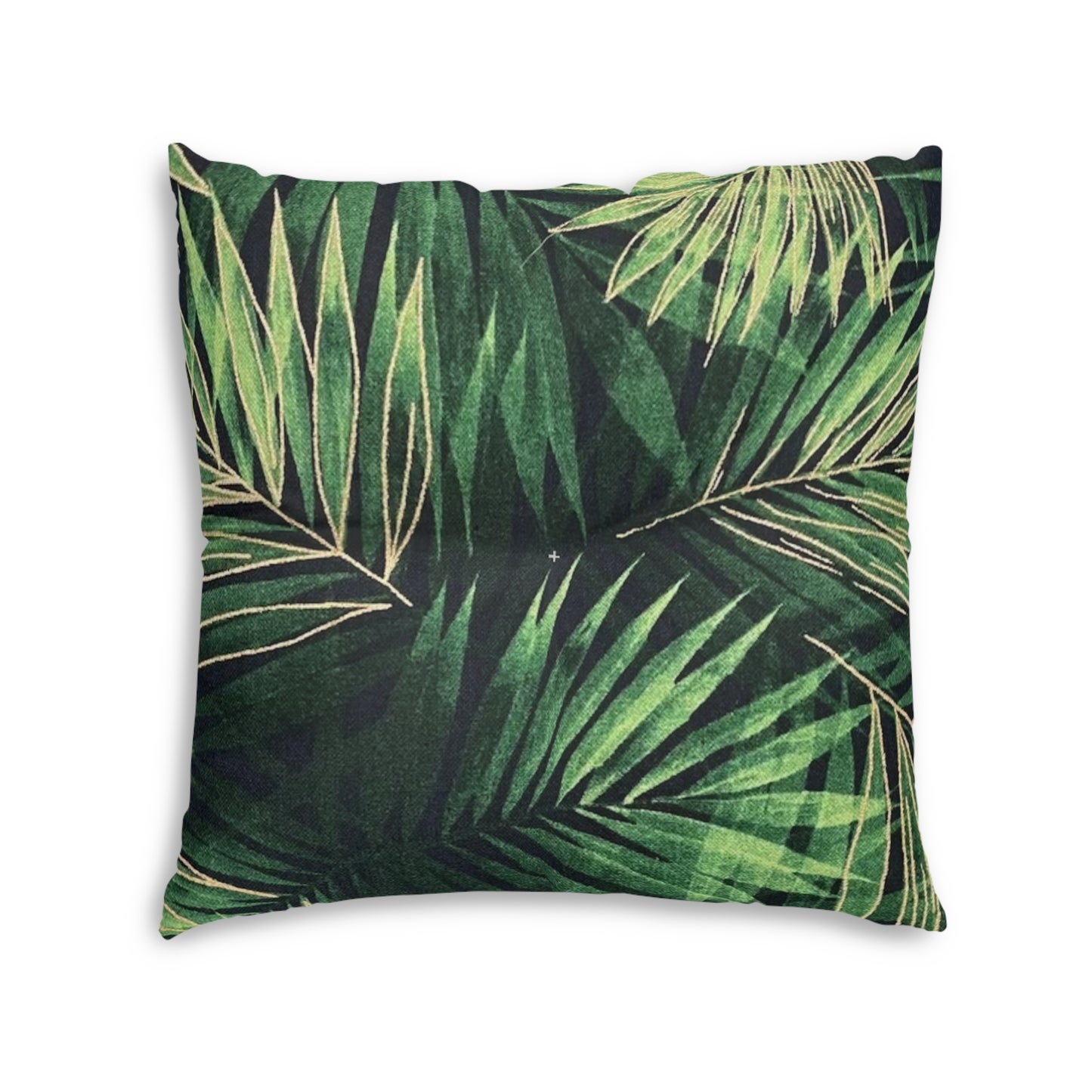 Tufted Floor Pillow, Square Palm Leaves