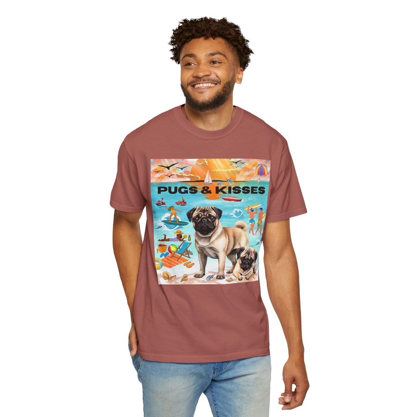 Pugs & Kisses Unisex Garment-Dyed T-shirt