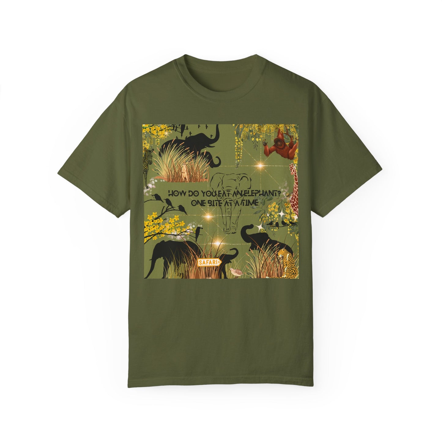 How Do You Eat An Elephant One Bite At A Time Unisex Garment-Dyed T-shirt