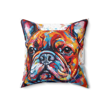 Frenchie In Color 5 Spun Polyester Square Pillow