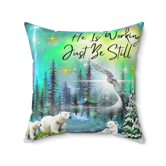 Just Be Still Spun Polyester Square Pillow