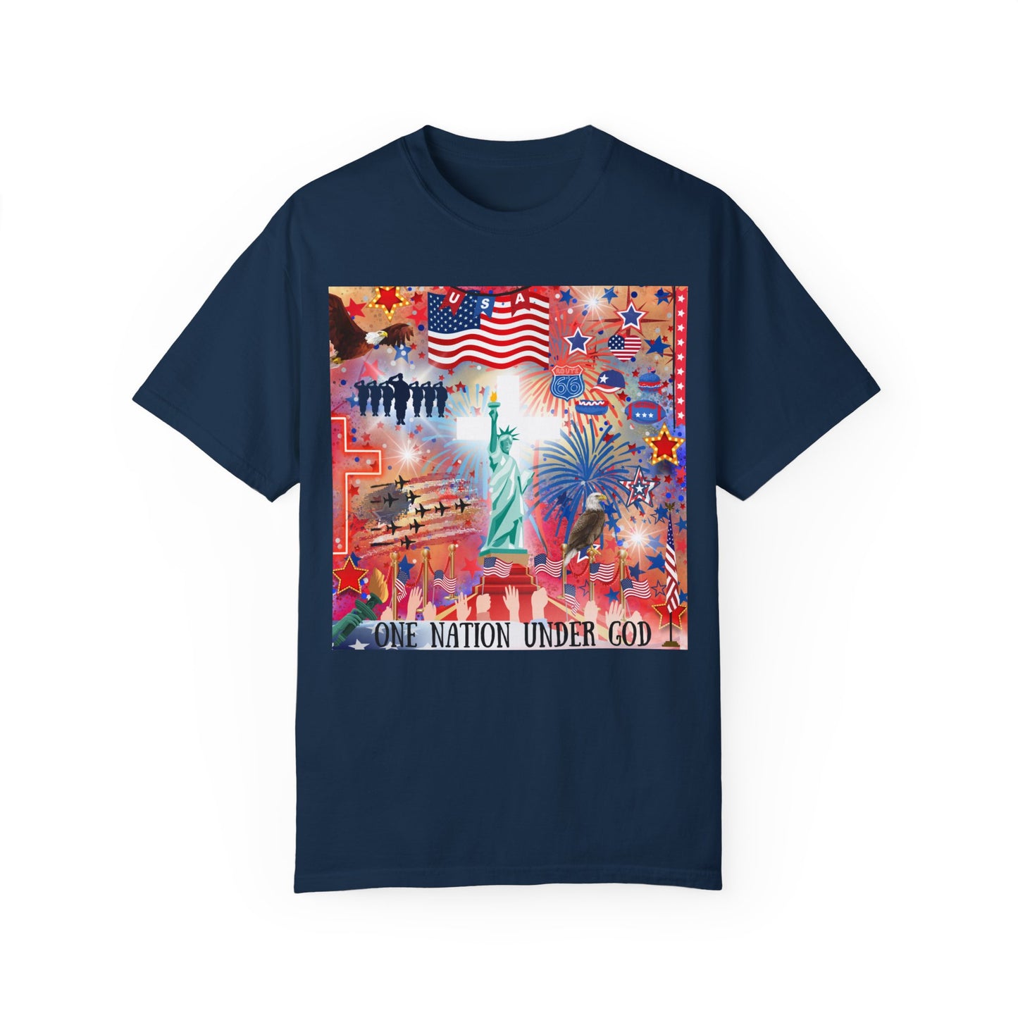 One Nation Under God Unisex Garment-Dyed T-shirt