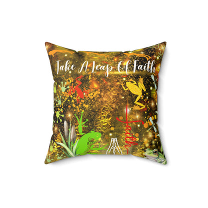 Take A Leap Of Faith Spun Polyester Square Pillow