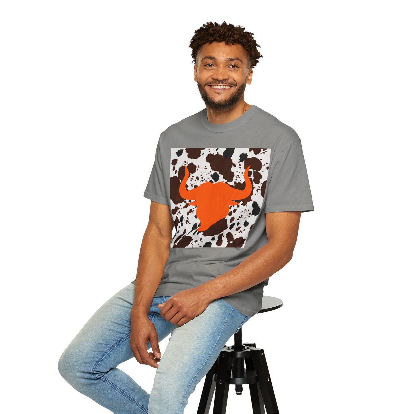 Cow 3 Unisex Garment-Dyed T-shirt