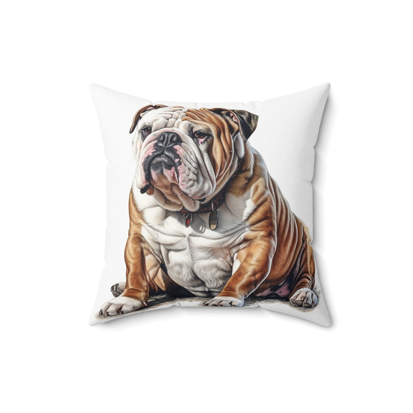 Spun Polyester Square Pillow English Bulldog 3