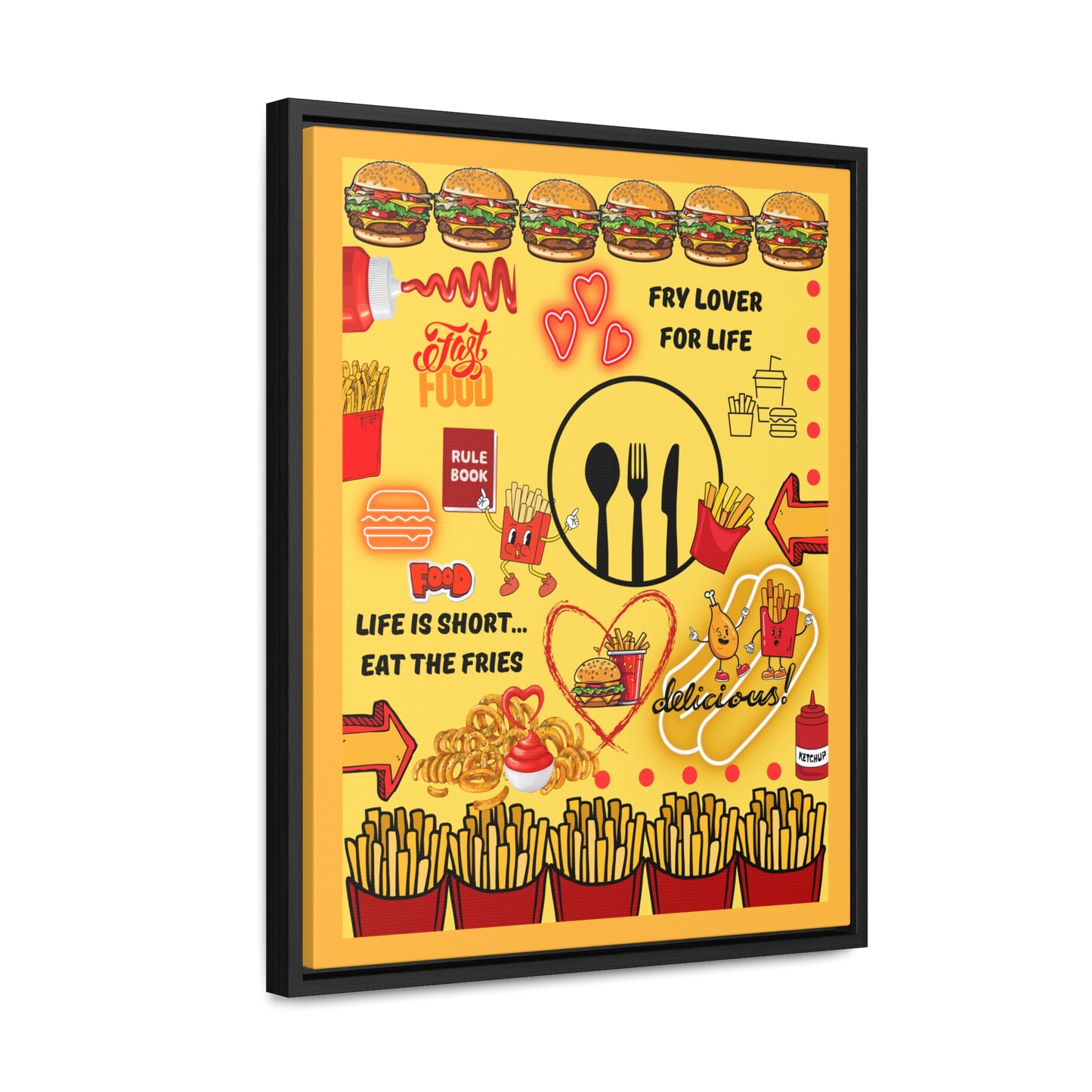 Eat The Fries Canvas Wall Art