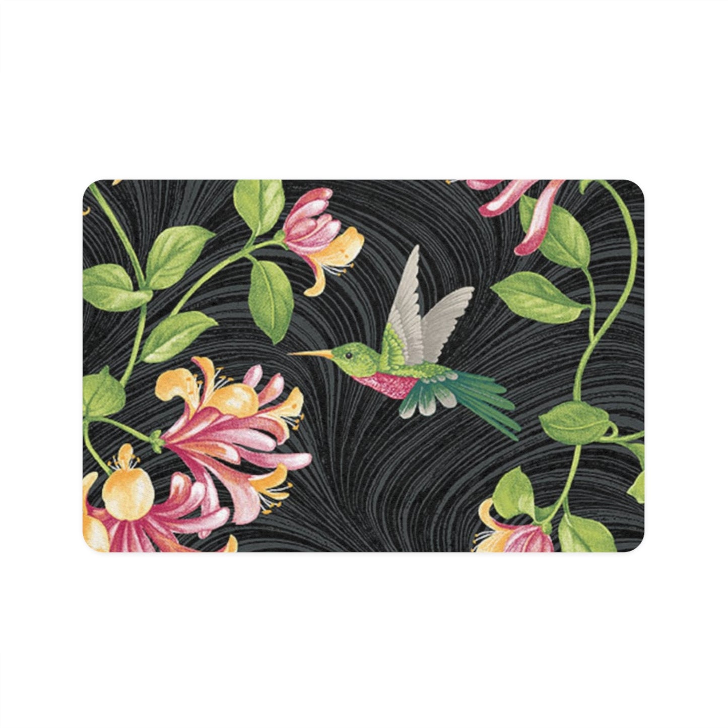 Pet Food Mat (12x18) Hummingbird Floral