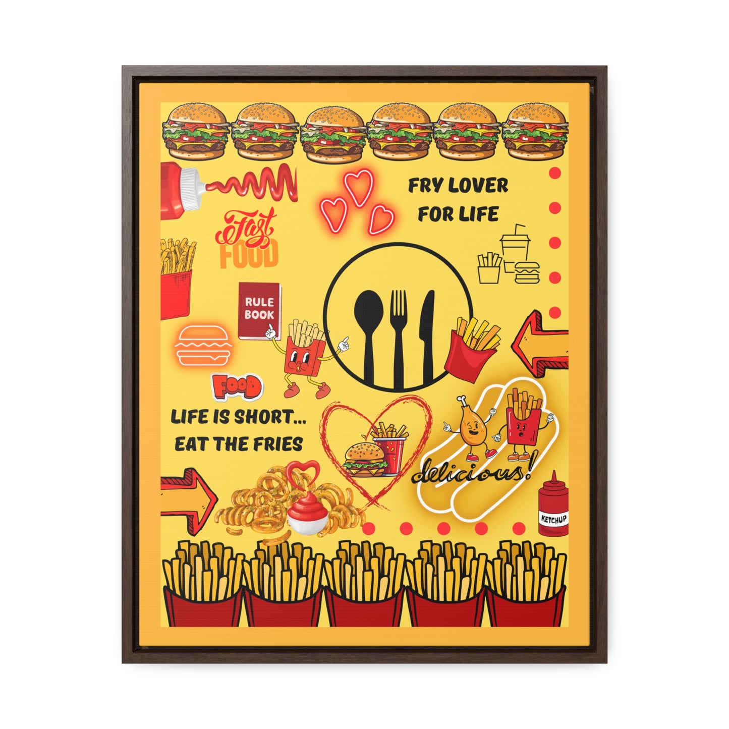 Eat The Fries Canvas Wall Art