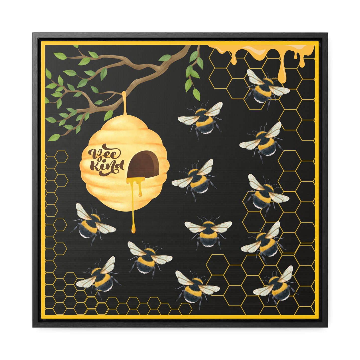 Bee Kind Gallery Canvas Wraps, Square Frame