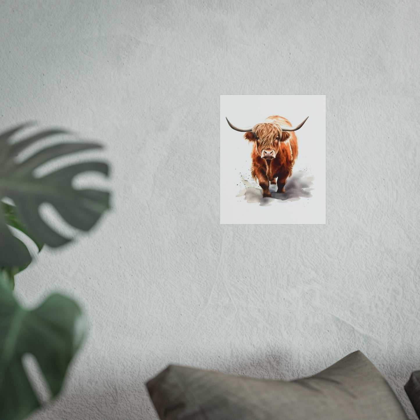 Highland Cow Walking Fine Art Posters