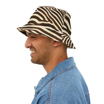 Bucket Hat (AOP) Zebra Brown