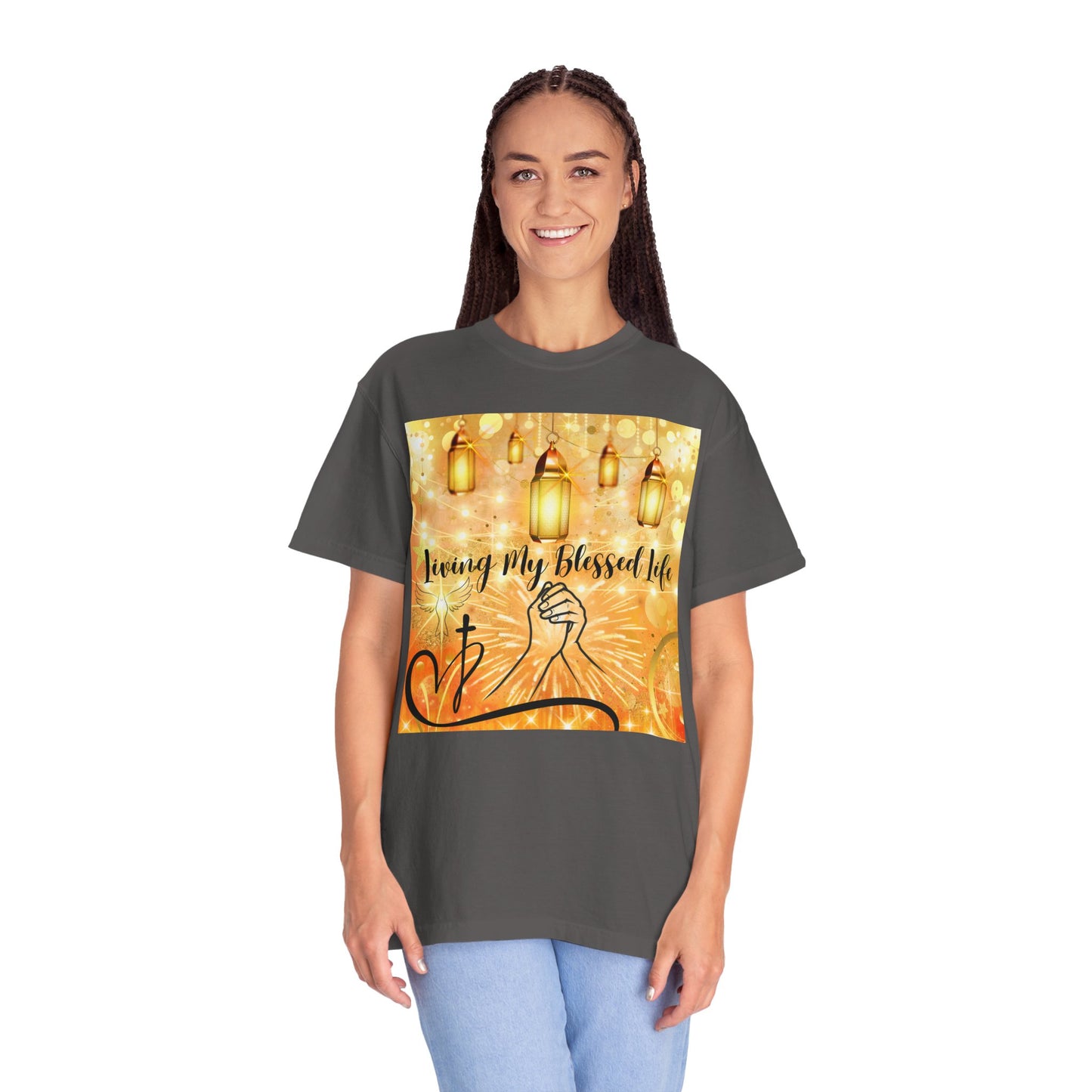Living My Blessed Life Unisex Garment-Dyed T-shirt