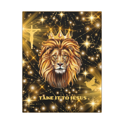 Take It To Jesus- Majestic Lion Canvas Print, Spiritual Wall Art, Take It To Jesus Decor, Faithful Home Decoration, Christian Gift for All Occasions