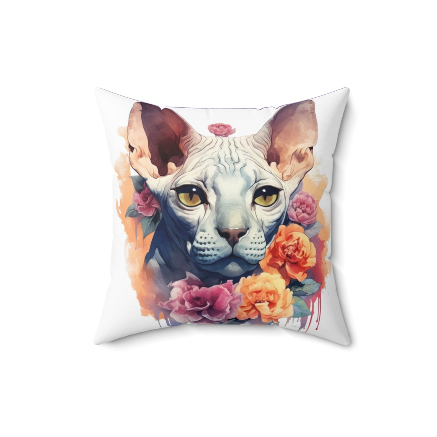 Spun Polyester Square Pillow Sphynx 3