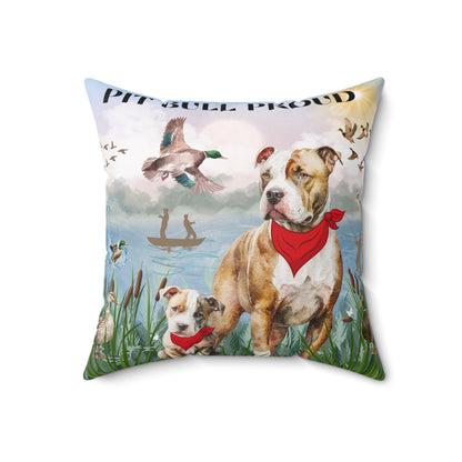 Pit Bull Proud Spun Polyester Square Pillow