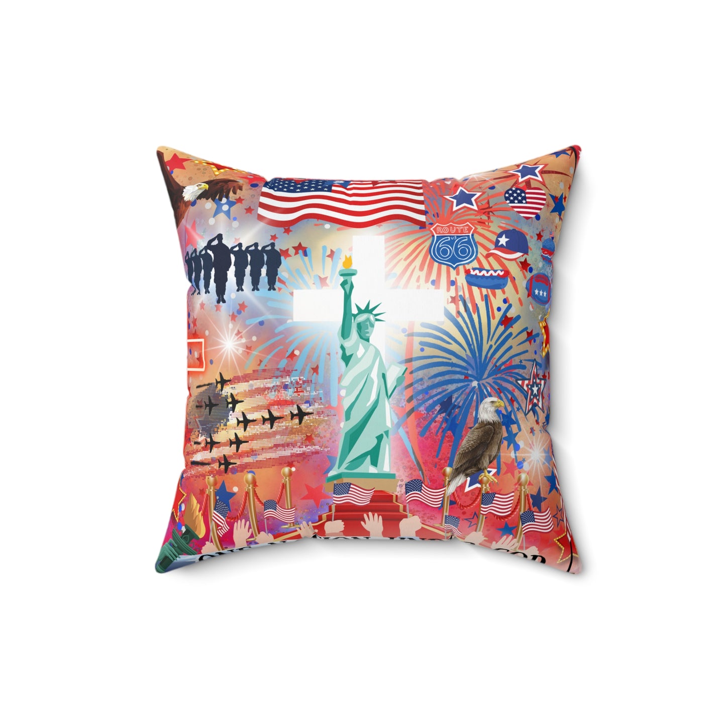 One Nation Under God Spun Polyester Square Pillow