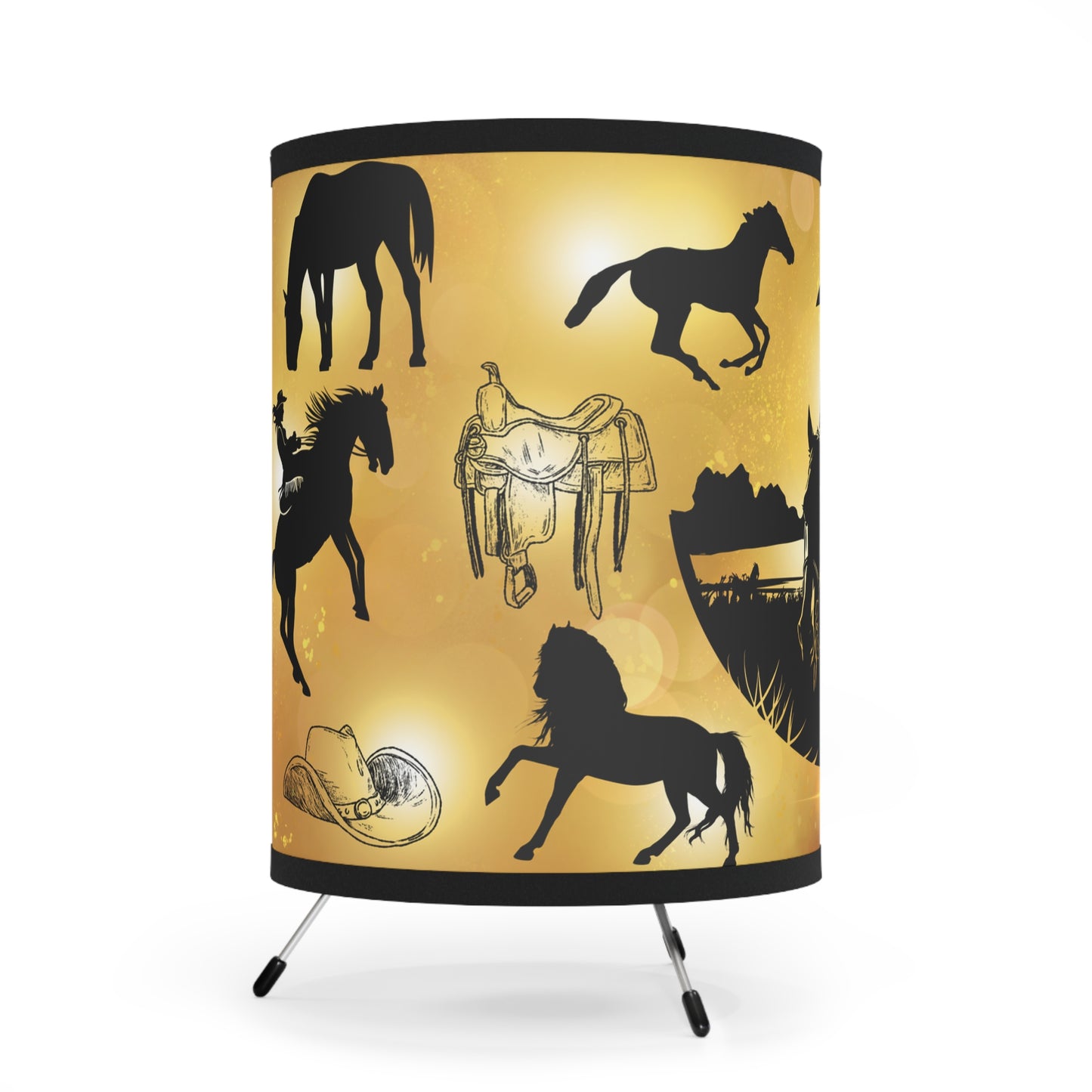 Cowgirl Country Tripod Lamp with High-Res Printed Shade, US\CA plug