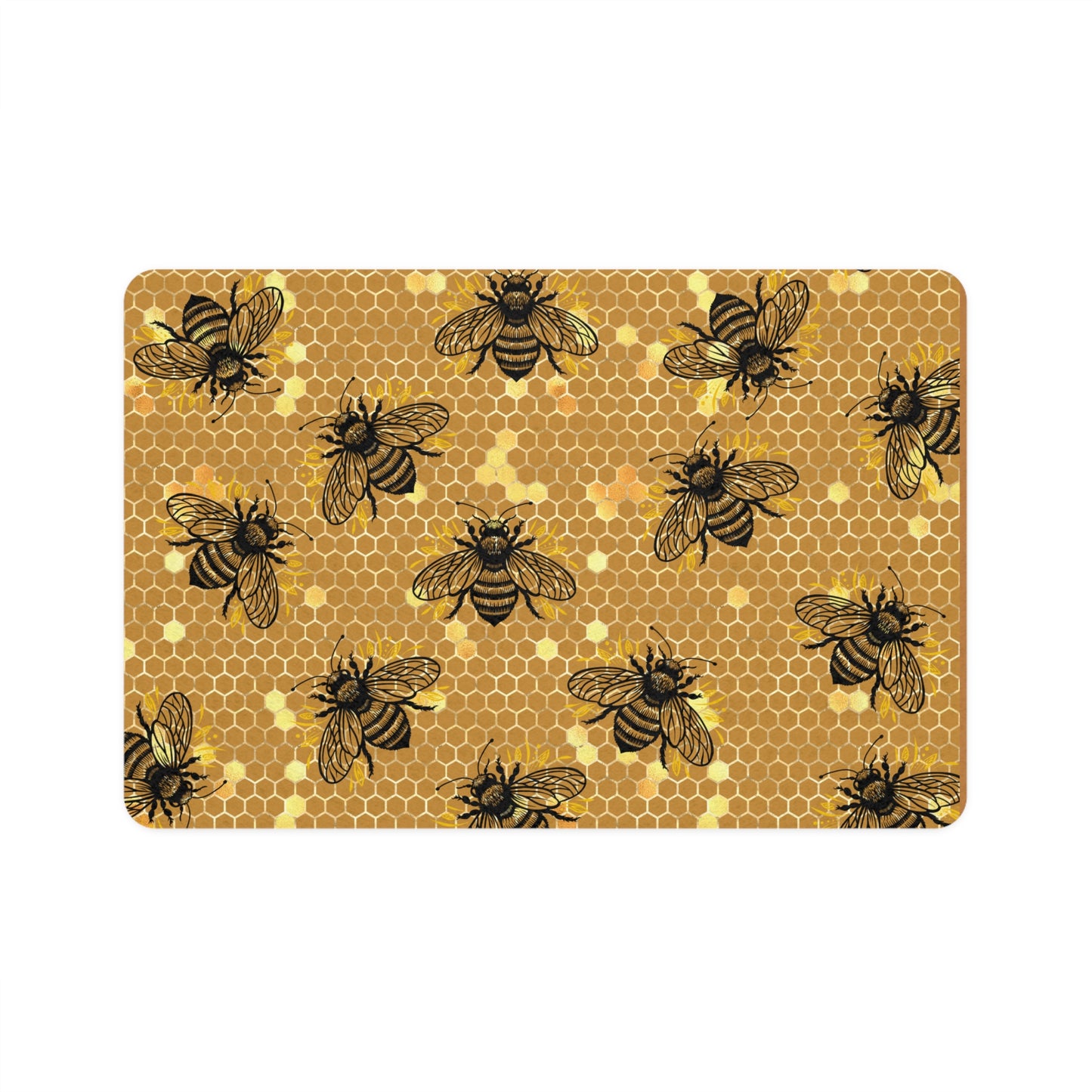 Pet Food Mat (12x18) Bee Yellow