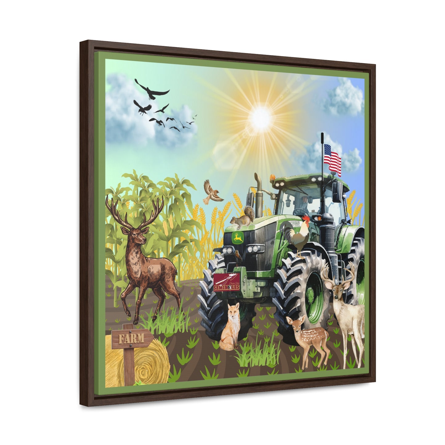 Farming In Florida Seminoles Gallery Canvas Wraps, Square Frame