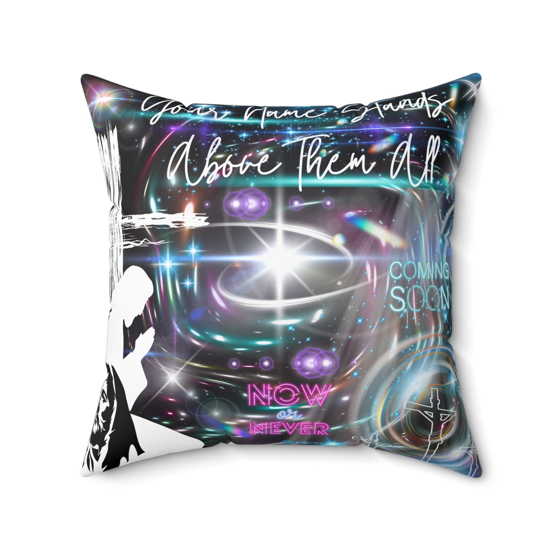 King Of All Kings Spun Polyester Square Pillow, decorative Polyester Square Pillow