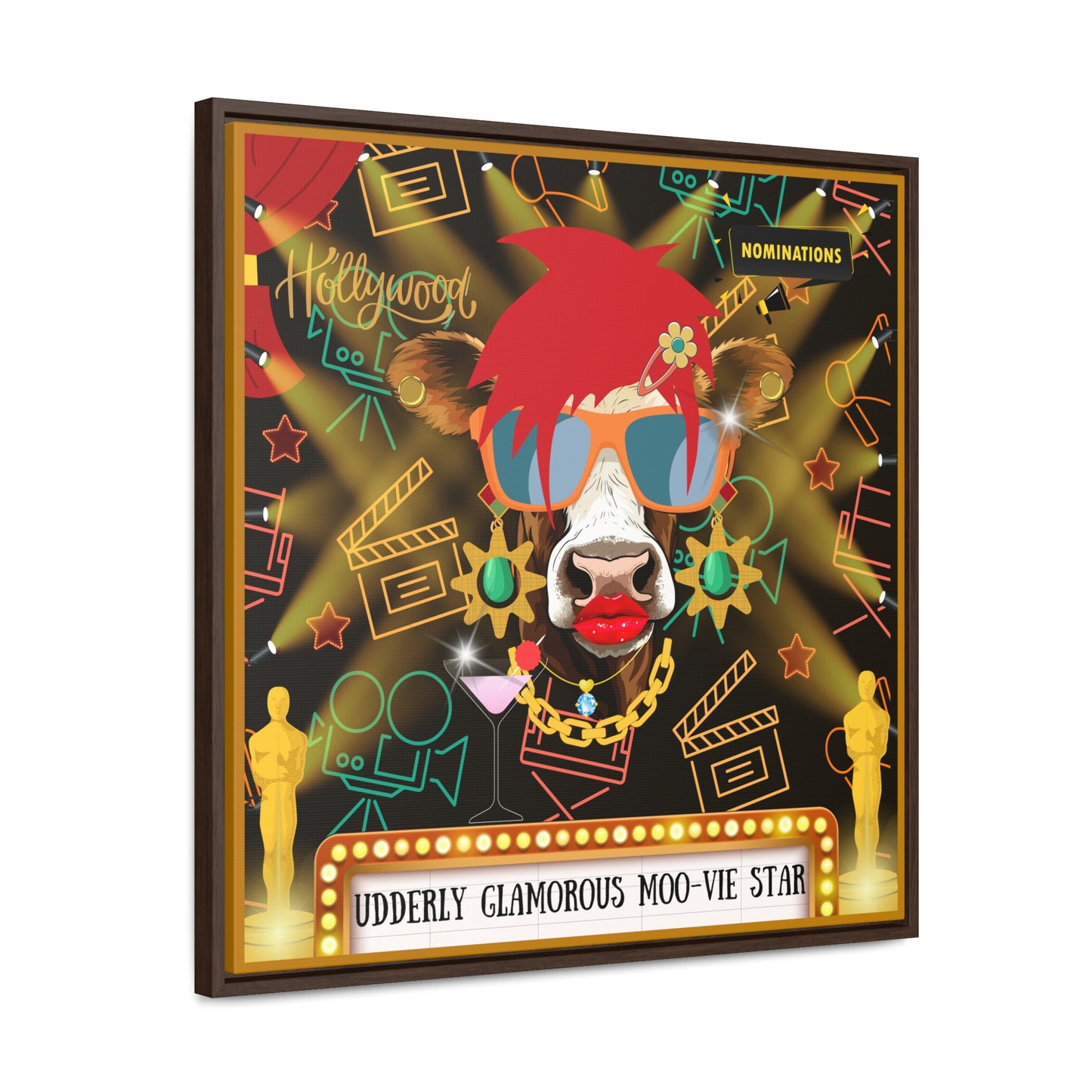 Moo-vie Star Gallery Canvas Wraps, Square Frame