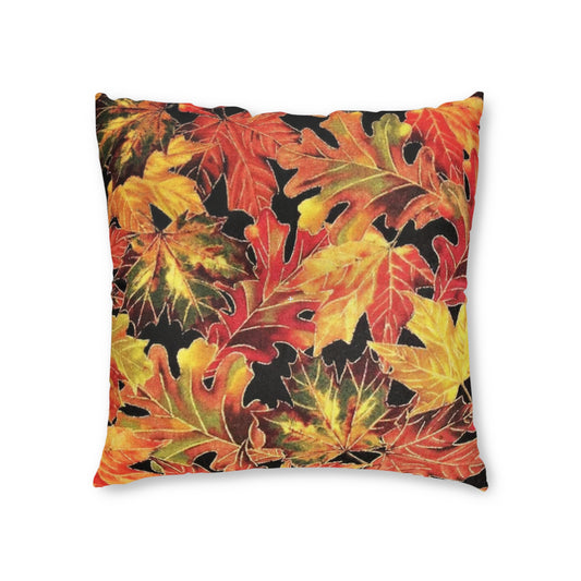 Tufted Floor Pillow, Square Fall Leaves