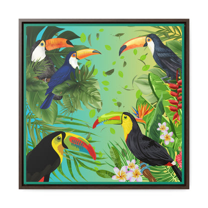 Toucans Gallery Canvas Wraps, Square Frame