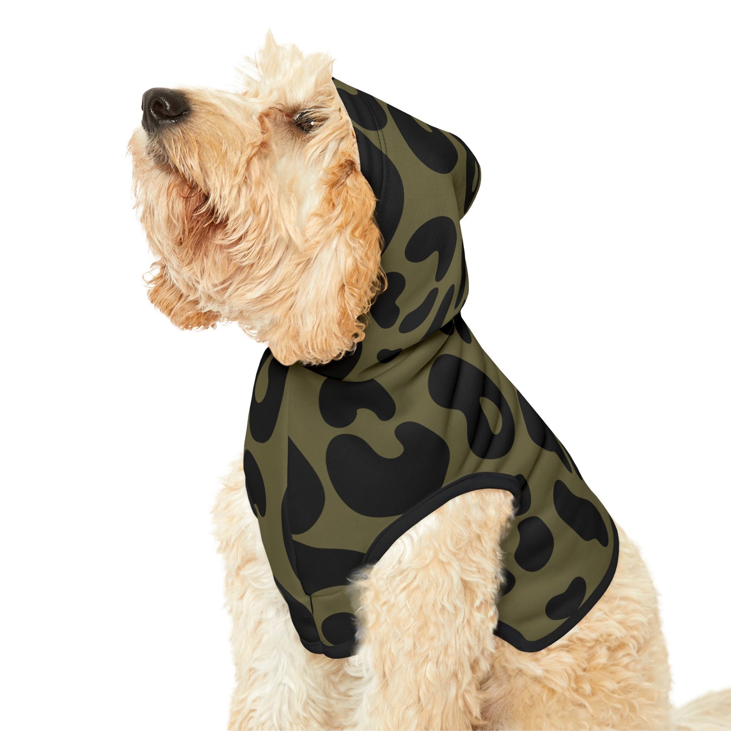 Pet Hoodie Leopard Olive Green