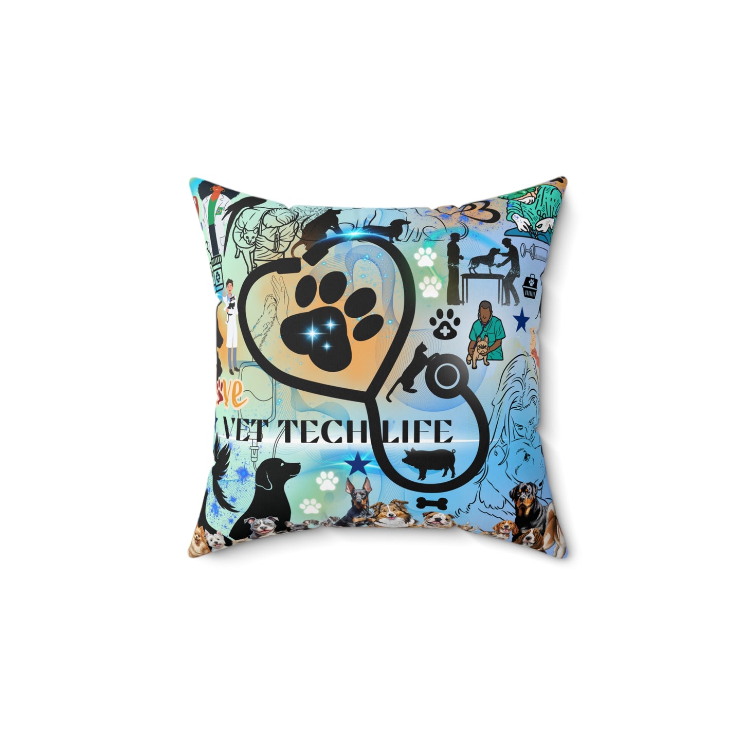 Vet Tech Life Spun Polyester Square Pillow