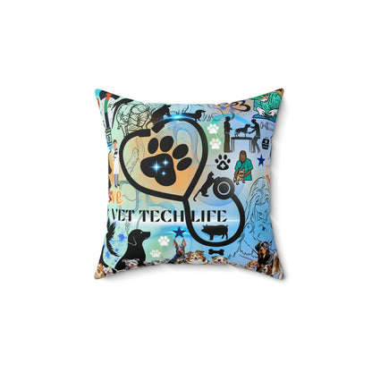 Vet Tech Life Spun Polyester Square Pillow
