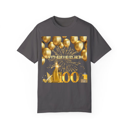 Happy Birthday 100 Unisex Garment-Dyed T-shirt